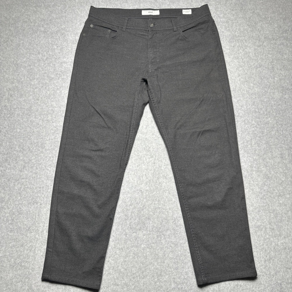 Brax Cooper Fancy Pants Mens 36x32  (measure35x26) Charcoal Gray Regular Stretch